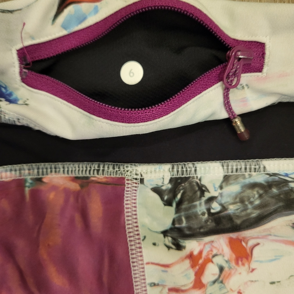 Lululemon Run: Inspire Crop ll Leggings in Pigment Wave multi/black size 6 - Picture 9 of 11